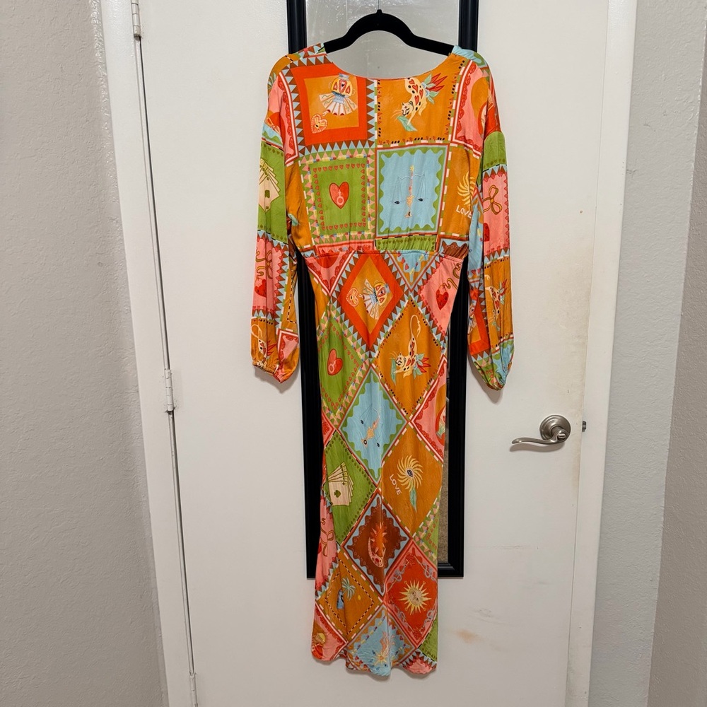 Never Fully Dressed Vibrant Patchwork Midi Dress - Picture 4 of 5